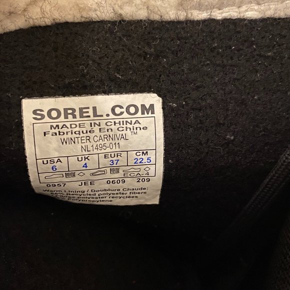 Sorel Winter Carnival Black Waterproof Rubber Duck Boots Size 6 - Picture 6 of 9